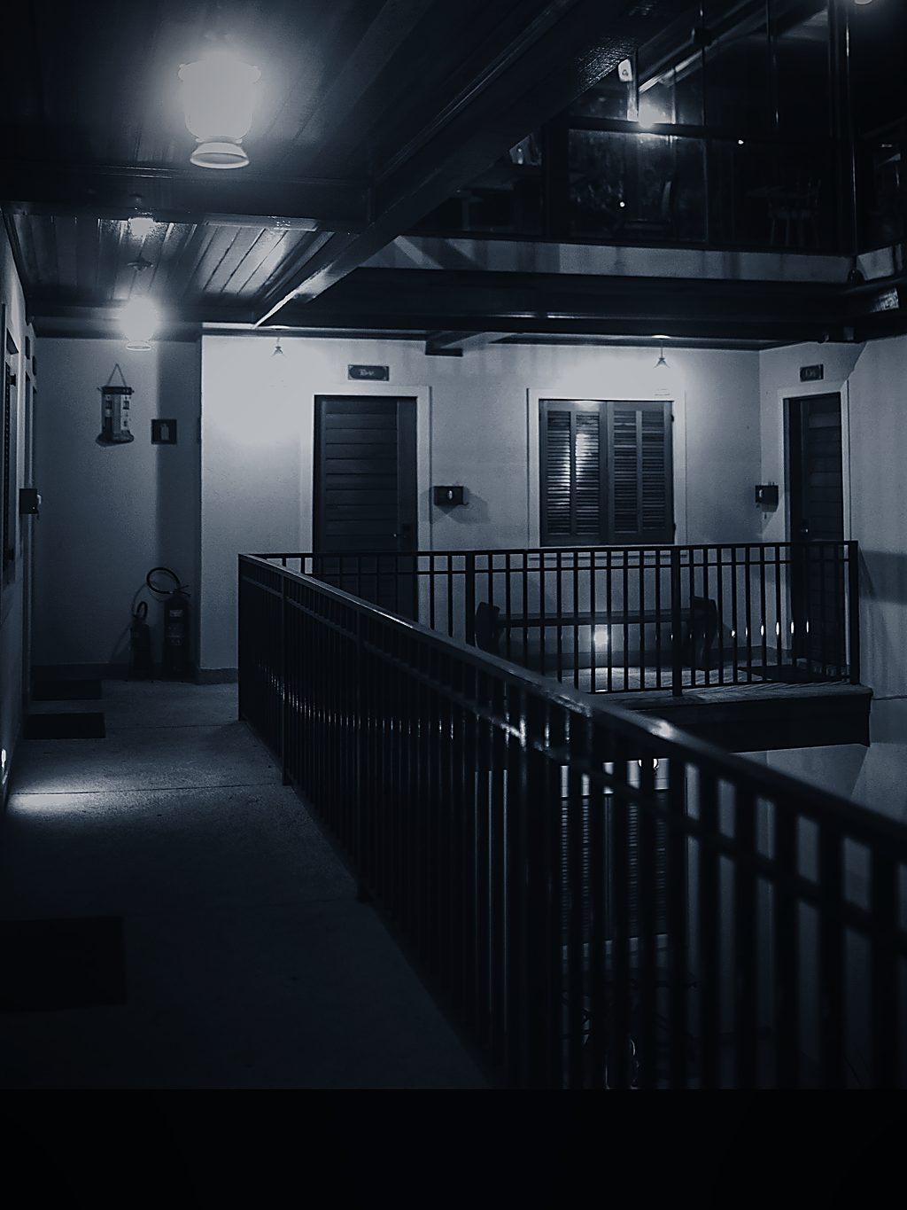 Hotel guest room corridor