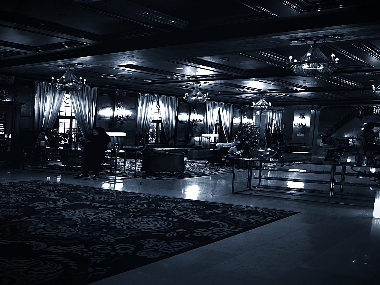 Hotel lobby reception area